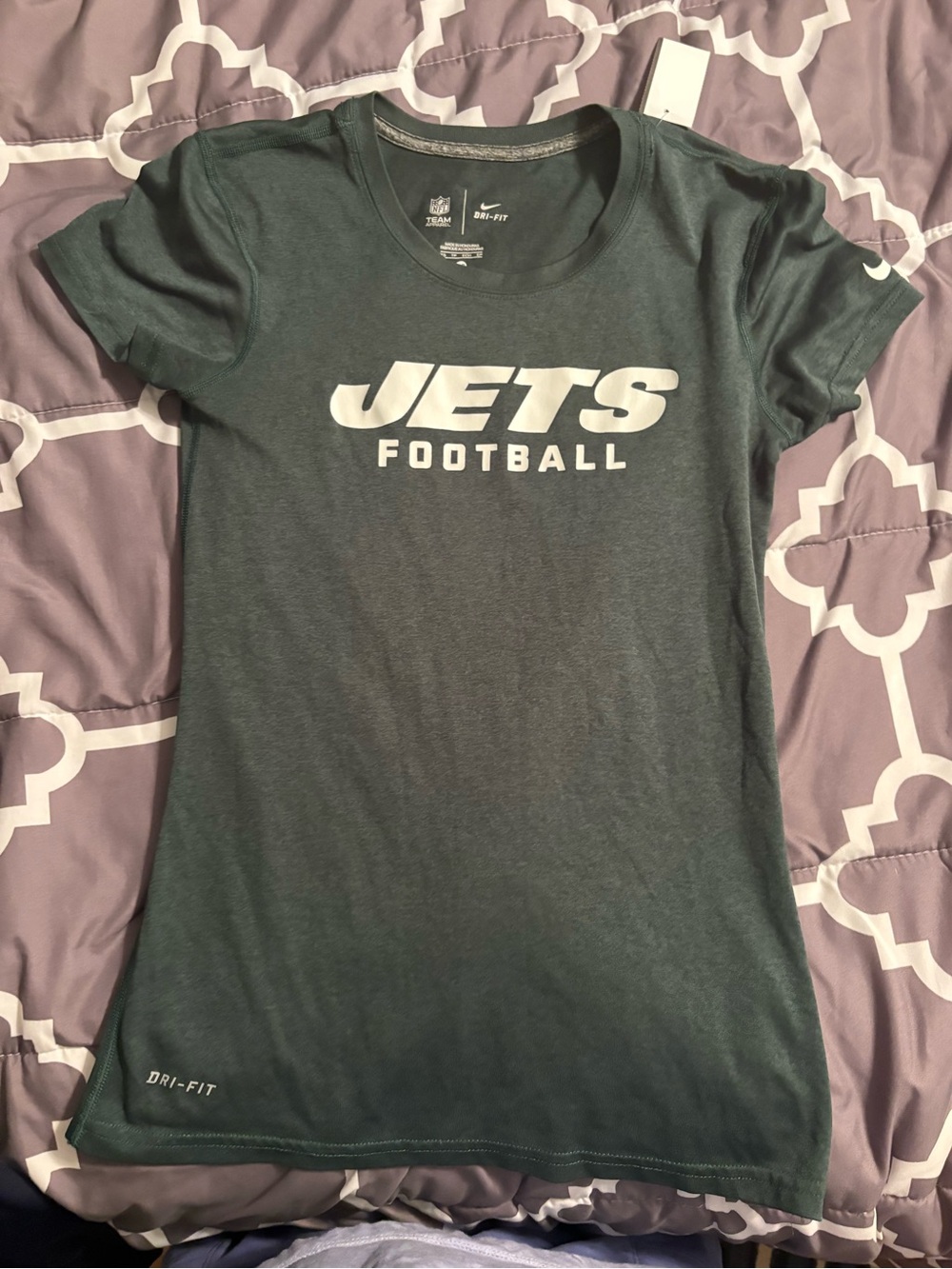 NFL Kids Jets Football Short-Sleeve Tee - Dark Green with White Logo